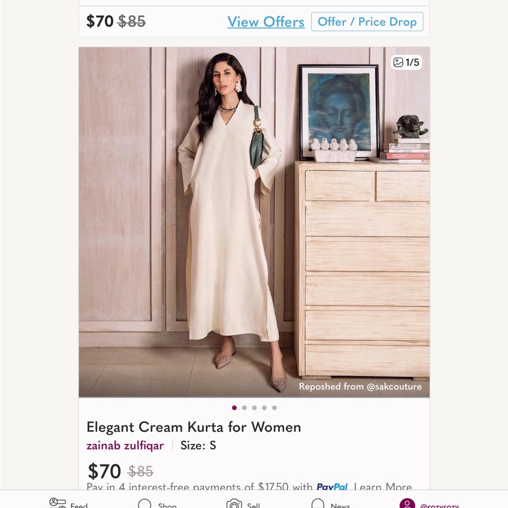 Elegant Cream Kurta for Women